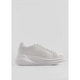 Marjin Women's Sneakers High-Sole Lace-Up Sneakers Bekor white | Shoptok.si