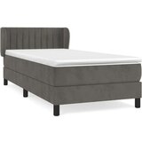 Box spring krevet s madracem tamnosivi 80 x 200 cm baršunasti | shoptok.hr