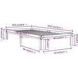  Okvir za krevet od masivnog drva 90 x 190 cm 3FT jednokrevetni | shoptok.hr