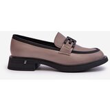 VINCEZA Elegant Leather Women's Moccasins Dark Beige Triana | shoptok.hr