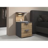 Premium Living Nočna Omarica Karpo, Siva, Barva Hrasta, Osvetlitev | Shoptok.si