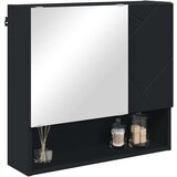 vidaXL Ogledalo ormar s policom Crna 59 x 17 x 55 cm Konstruirano drvo | shoptok.hr