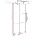  Klizna vrata s priborom 102,5x205 cm kaljeno staklo i aluminij | shoptok.hr