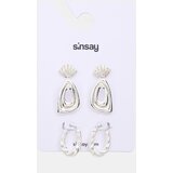 Sinsay Set srebrnih naušnica 3 pack | shoptok.hr