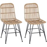  Jedilna stolica 2 pcs Naravna 41 x 55 x 85 cm Rattan in jeklo, (5000296692) | Shoptok.si