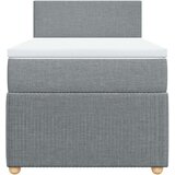 vidaXL Box spring postelja z vzmetnico svetlo siv 100x200 cm blago | Shoptok.si