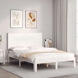  Okvir kreveta s uzglavljem bijeli 120 x 200 cm od masivnog drva | shoptok.hr