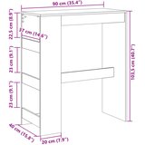 Barski stol s držačima boja hrasta 90x40x103,5 cm drveni | shoptok.hr