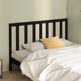 Maison Chic posteljno vzglavje - vzglavna omarica - nočna omarica črno 146x4x100 cm trdna borovina, (21705888) | Shoptok.si