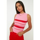 Trendyol Pink Striped Knitwear Blouse Cene