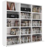 vidaXL Omarica za CD plošče bela 102x23x89,5 cm iverna plošča, (20716616) | Shoptok.si