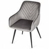 ModernHome TIKC-4 – Set 2 tapeciranih jedilnih stolov iz baršuna s naslonoma za roke, temnosiva | Shoptok.si