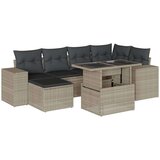vidaXL 7-dijelni set vrtnih sofa svjetlosivi od poliratana | shoptok.hr