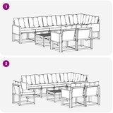  Set vanjskih sofa 9 kom. Prirodna i krem | shoptok.hr