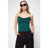 Trendyol Emerald Green Fitted/Slippery Turndown Collar Flexible Knitted Blouse | Shoptok.si