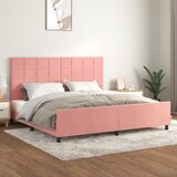Maison Chic Posteljni okvir - Dvoposteljna postelja - Zakonska postelja z vzglavjem roza 200x200 cm žamet-J6036, (21774084) | Shoptok.si