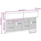  6-delni komplet omare za orodje in stenske plošče rdeča kovina, (22048521) | Shoptok.si