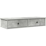 vidaXL Stenska polica s predali betonsko siv 100x37,5x19 cm inž. les | Shoptok.si