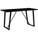 vidaXL blagovaonski stol crni 160 x 80 x 75 cm od kaljenog stakla Cijene