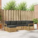  Set vanjskih sofa 6 pcs Bijela i antracit Poliester | shoptok.hr
