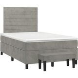  The Living Store Box spring postelja z vzmetnico svetlo siva 120x190 cm žamet - Box Spring Postelja, (21489240) | Shoptok.si