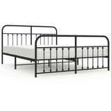 Maison Chic Kovinski Posteljni okvir - Dvoposteljna postelja - Zakonska postelja brez vzmetnice s podnožjem 180x200 cm-J36, (21771405) | Shoptok.si