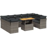  10-dijelni set vrtnih sofa od poliratana s jastucima sivi | shoptok.hr