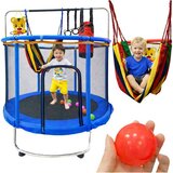  IKONKA-Trampolin za djecu s košem, visećom mrežom i boksačkom vrećom 155 cm – plavi Cijene