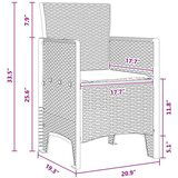 vidaXL Set za jedilnico z 11 kosi rjava poli ratan, Vrtnarska miza rjava 150x100x73 cm poli ratan, Vrtnarski stoli z blazinami 2 kosa rjava poli ratan, Vrtnarski stoli z blazinami 4 kosa rjava poli ratan | Shoptok.si