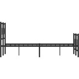 Metalni okvir kreveta uzglavlje i podnožje crni 120x190 cm | shoptok.hr