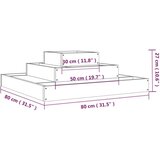  Visoka greda črna 80x80x27 cm trdna borovina, (20758974) | Shoptok.si