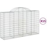  Obokane gabion košare 15kosov 200x50x120/140cm pocinkano železo, (20757753) | Shoptok.si
