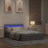  Hidraulični okvir za krevet LED svjetlosivi tkanina 140x200 cm | shoptok.hr