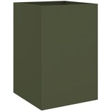 Furnova Cvetlično korito olivno zeleno 52x48x75 cm jeklo, (21919850) | Shoptok.si