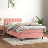 Box spring krevet s madracem ružičasti 90x200 cm baršunasti | shoptok.hr