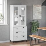  Visoka komoda VIKEN bijela 80 x 40 x 190 cm od masivne borovine | Shoptok.si