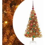 vidaXL Božično drevo med 150 LED z stojalom Zlata 120 cm PET | Shoptok.si