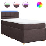 vidaXL Box spring postelja z vzmetnico temno rjav 90x190 cm blago, (21291017) Cene