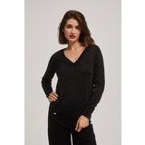 Moodo V-neck sweater with metal thread