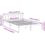  Dugi okvir kreveta bez madraca 160 x 210 cm masivna borovina | shoptok.hr