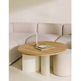 noo.ma Kremno bela/v naravni barvi okrogla klubska mizica z mizno ploščo v jesenovem dekorju ø 95 cm Gavo – | Shoptok.si