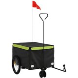 vidaXL Kolesarska prikolica črna in zelena 30 kg železo | Shoptok.si