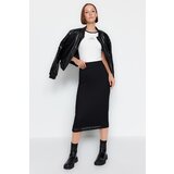 Trendyol Black Midi Lined Mesh Fabric High Waist Knitted Skirt | Shoptok.si