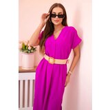 Kesi Włoski Dress with a decorative belt dark purple | Shoptok.si