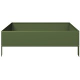  Povišena vrtna gredica maslinastozeleni 100x100x33,5 cm čelik | Eponuda.com