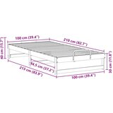  Krevetna konstrukcija Smeđa 100 x 210 cm Čvrsto borovo drvo | shoptok.hr