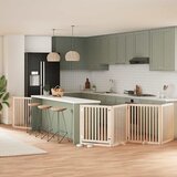  Vrata za pse s vratašcima 8 panela sklopiva 640 cm drvo topole | shoptok.hr
