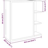  Kupaonski ormarić s ogledalom staro drvo 62 5x20 5x64 cm | shoptok.hr