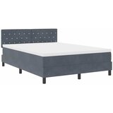  LED Box Spring Krevet Tamno siva 140 x 200 cm Baršun | shoptok.hr