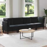  Komplet pohištva za dnevno sobo z blazino 4 pcs Črna Žamet, (5000272715) | Shoptok.si